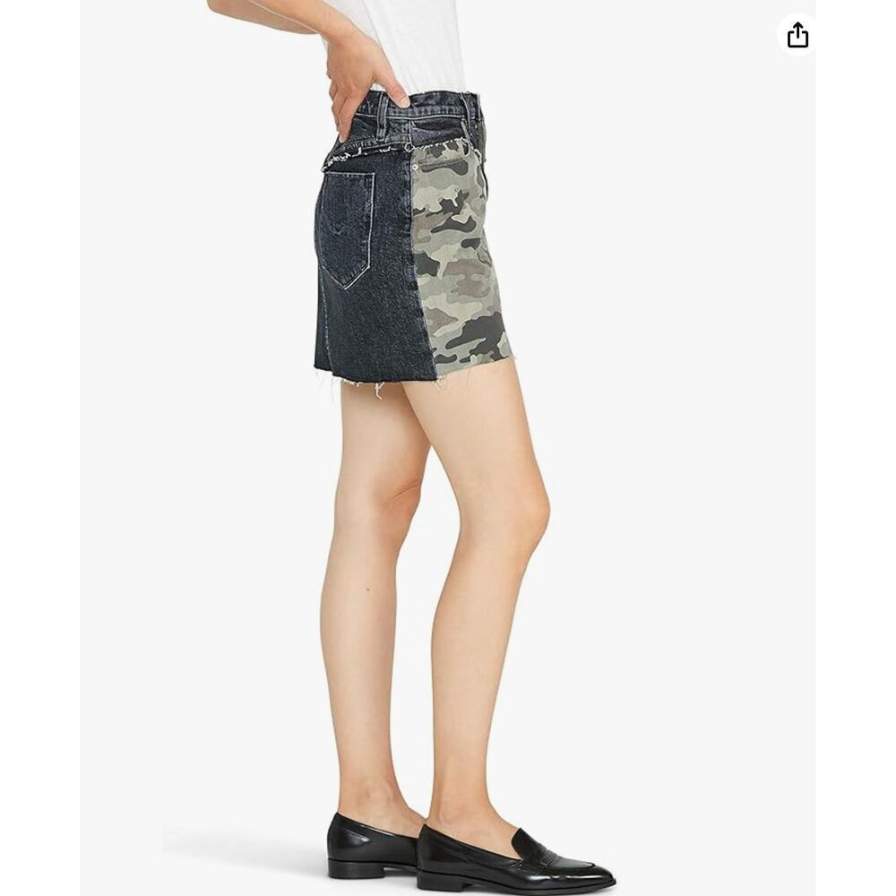 NWT Hudson Los Angeles Women's Viper Denim Mini Skirt - Blackened Camo - Size 29 - Picture 3 of 8